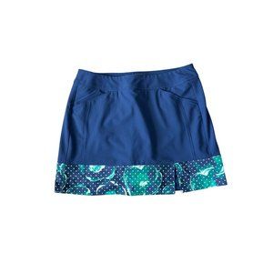 ADIDAS Colorblock Blue Green Tennis Sport Skort Size Small